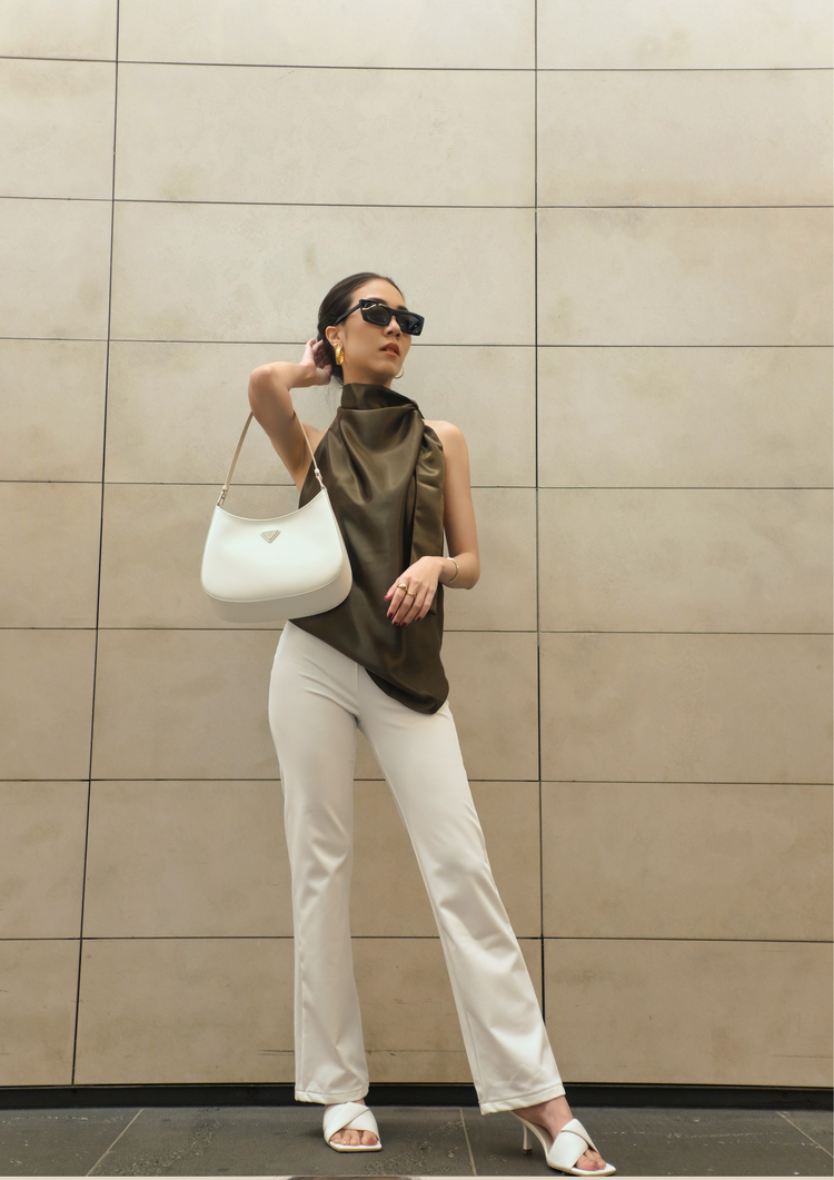 KAREN HIGH NECK TOP // OLIVE NIGHT